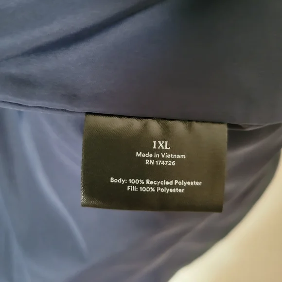 Summersalt Long Colorblock Eco Quilted Coat Midnight & Black Cherry 1XL - Picture 9 of 11